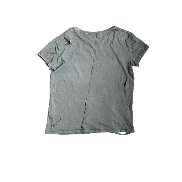 ANINE BING Black Distressed Cutout Tee Shirt Womens Size XS